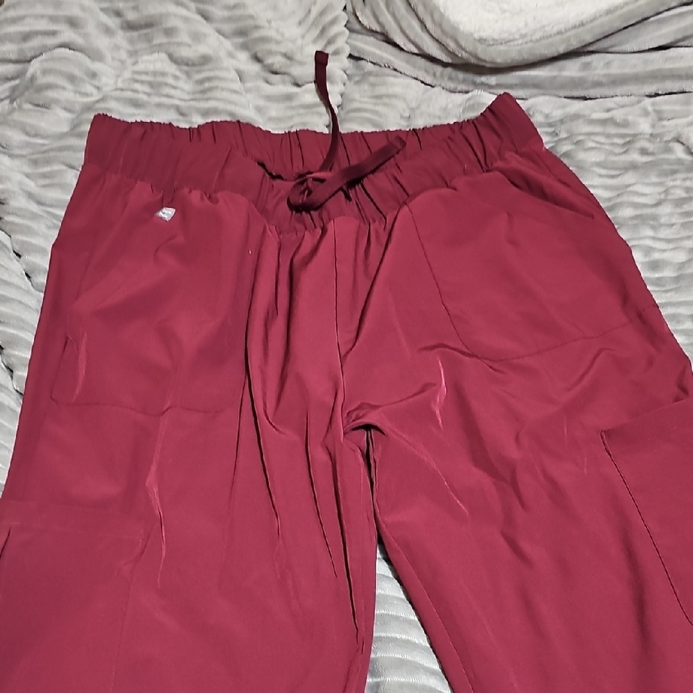 Burgundy Xl Hanes Scrub Joggers